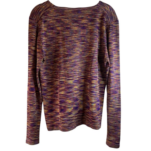 Evelyn & Arthur 100% Silk Multicolor V-Neck Long Sleeve Lightweight Sweater SZ M - Picture 2 of 7